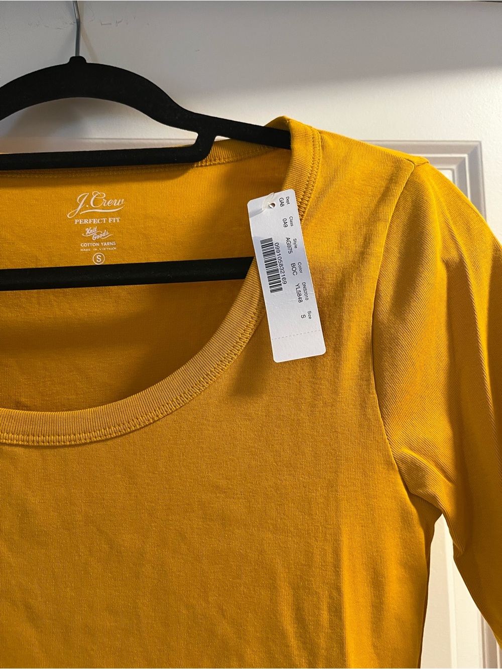 J. Crew Perfect Fit Scoop Neck Top in Mustard Yellow NWT